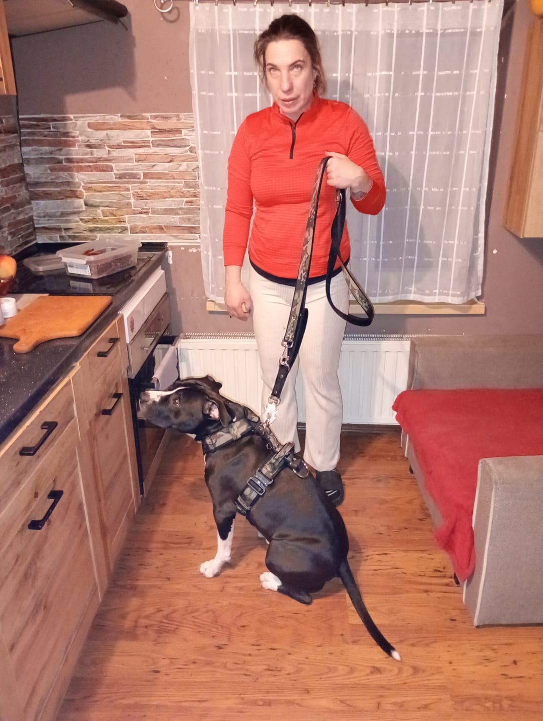 Customer photo review of Smycz przepinana z dodatkową raczką - Multi Guard Leash Camo Black