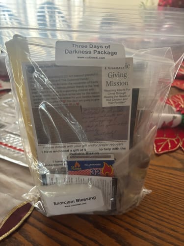 Customer photo review of Three Days of Darkness Package