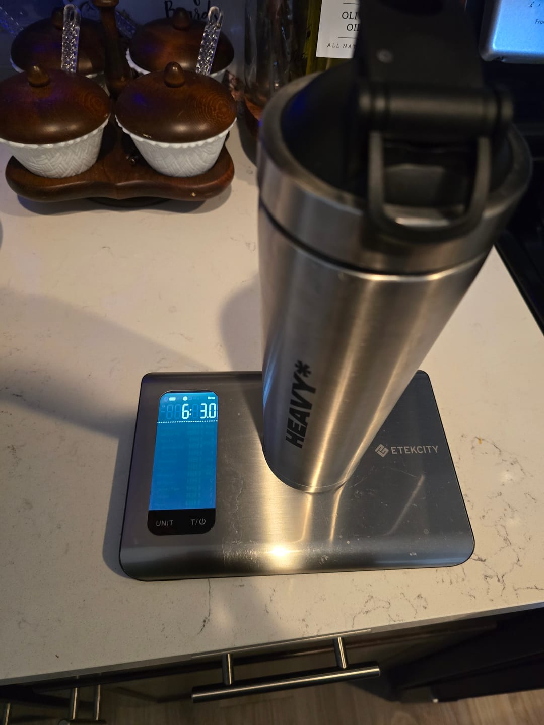Customer photo review of 5lb HEAVY* Shaker | 25.3oz Stainless Steel Weighted Shaker