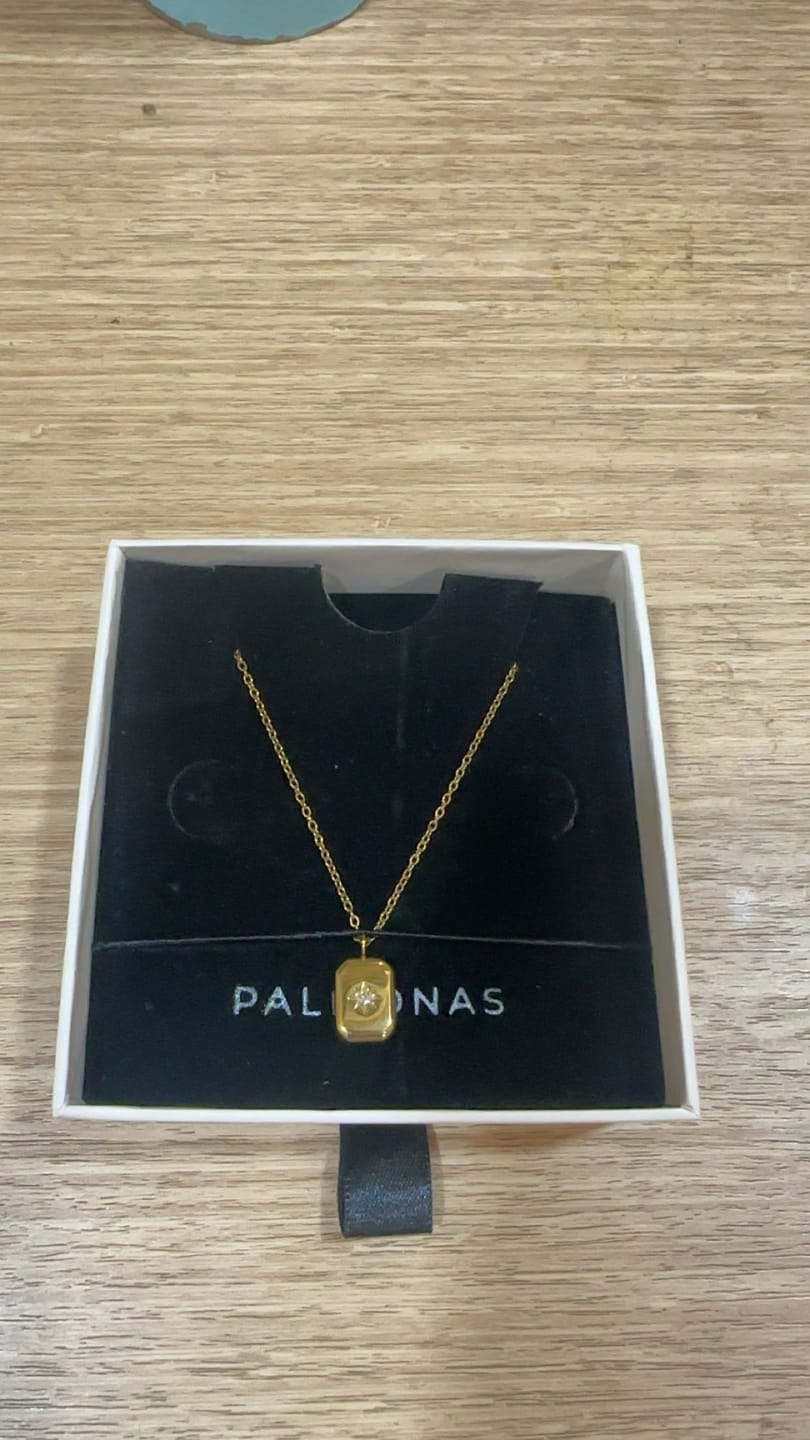 Customer photo review of Vintage Radiance Rectangle Pendant Necklace