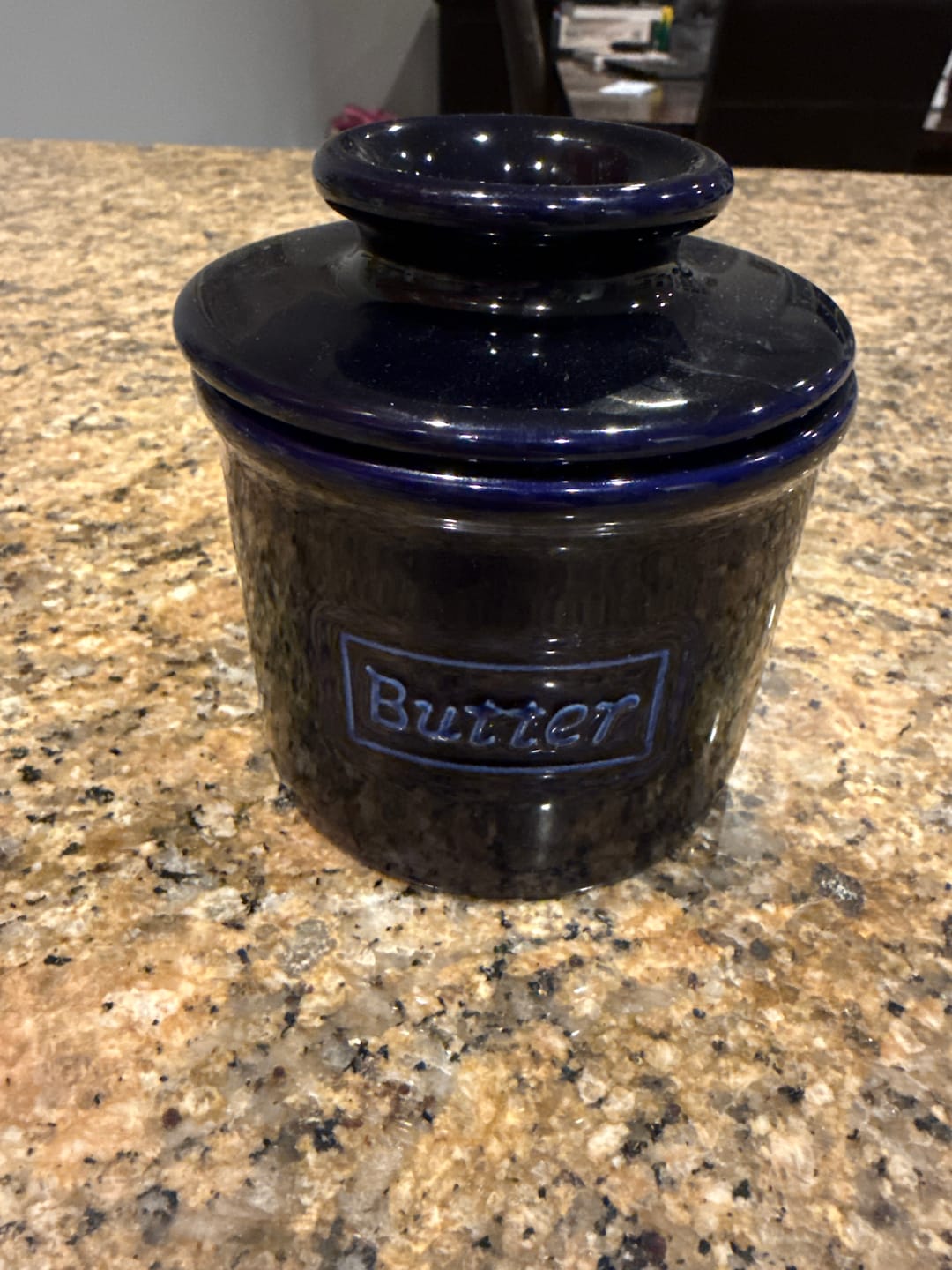 Customer photo review of Cobalt Blue Cafe Retro Butter Bell Crock