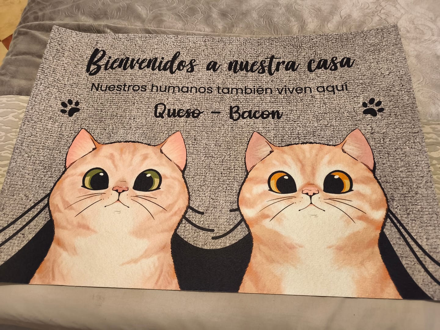 Customer photo review of En mi casa - Felpudo personalizado
