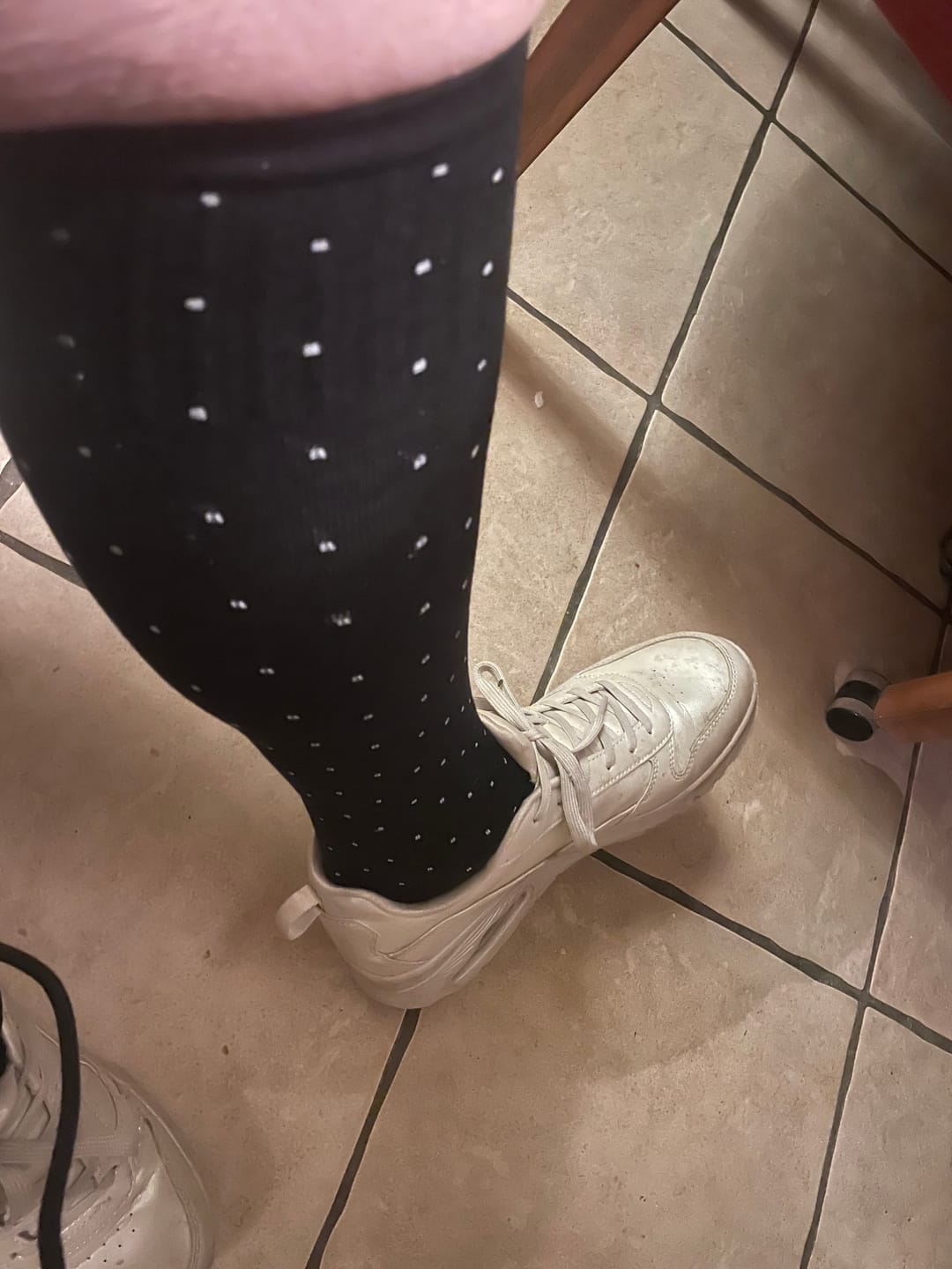 Customer photo review of Essential Compression Socks Black Dots