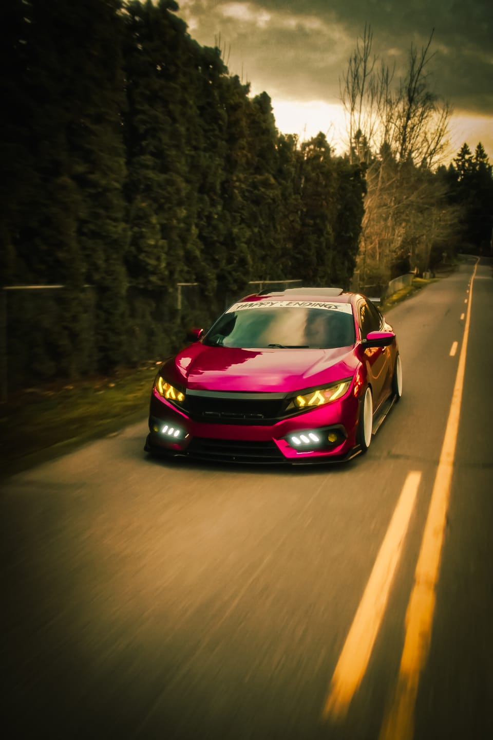 Customer photo review of Glossy Metallic Rubellite Purple Vinyl Wrap