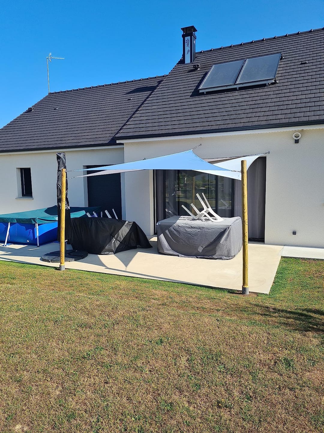 Customer photo review of Triangle Shade Sail | White