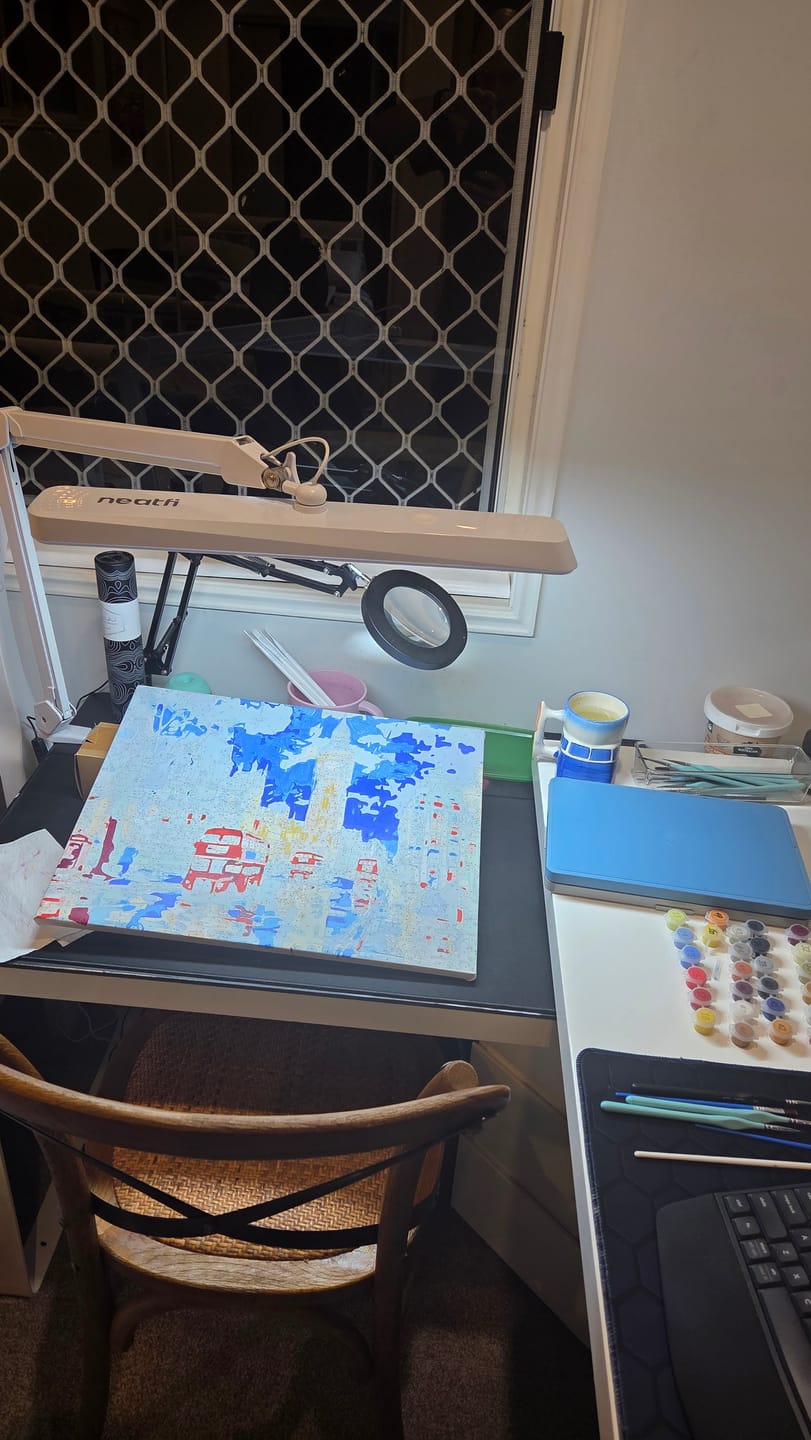 Customer photo review of London Night Lights – Paint by Numbers