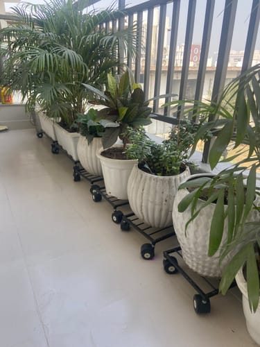 Customer photo review of United Crafts Rozy Wheel Pot Stands for Planters