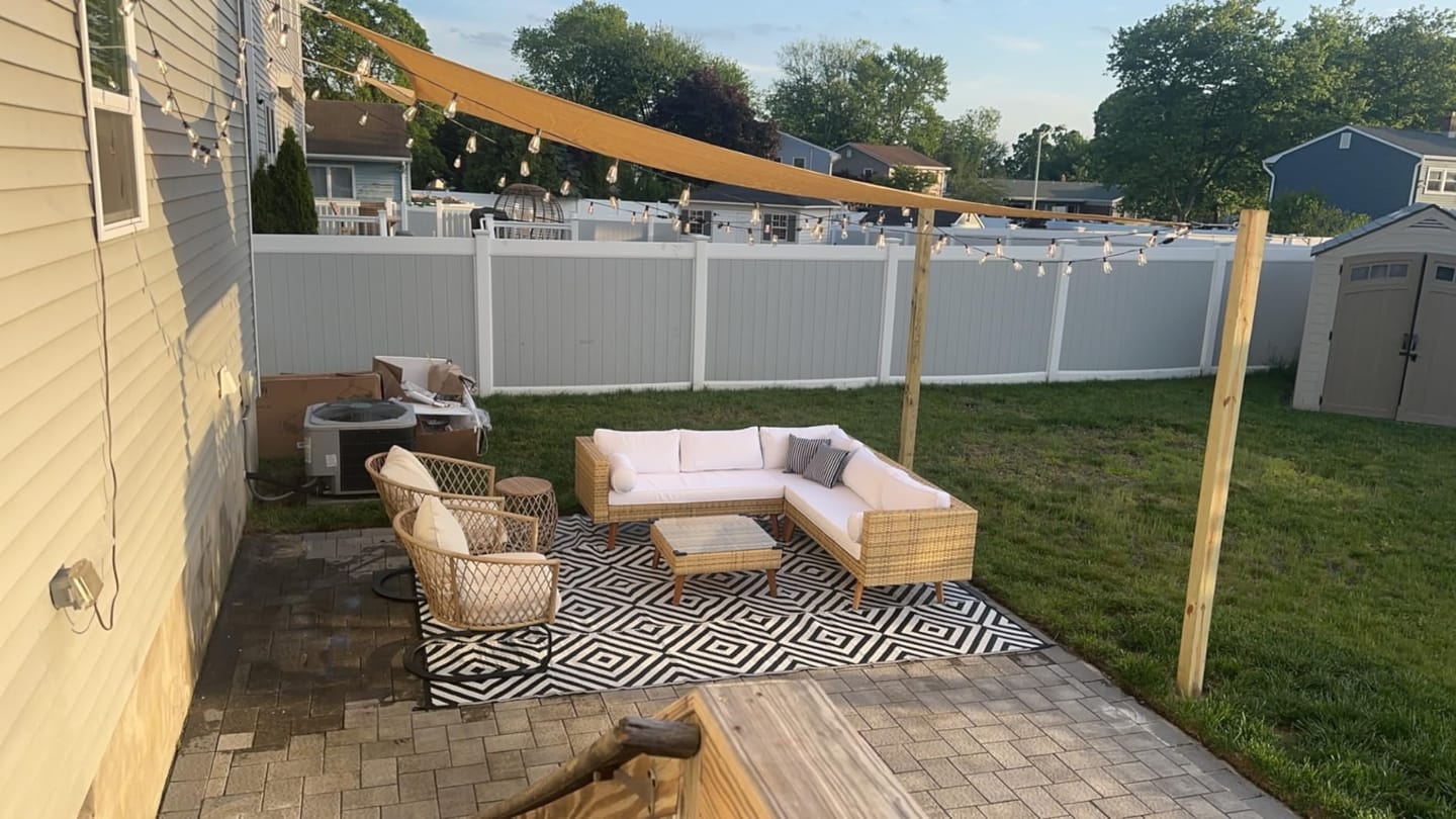 Customer photo review of Square Shade Sail | Sand