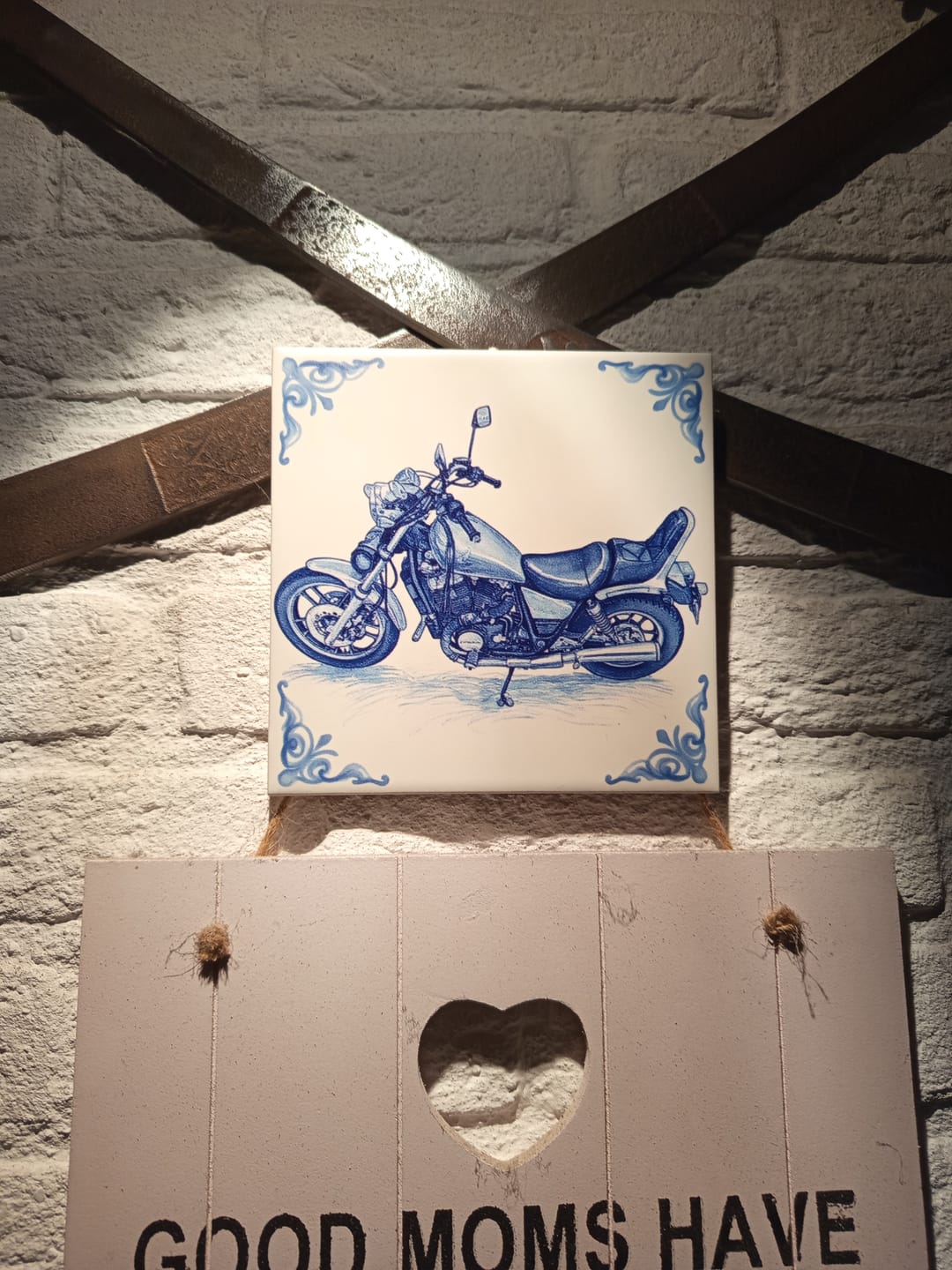 Customer photo review of Delfts Blauw tegeltje bedrukken met eigen motor