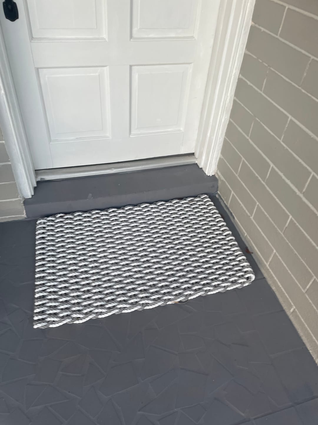 Customer photo review of Rope Doormat - Gray & White Wave