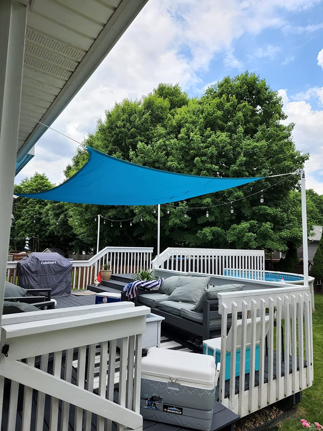 Customer photo review of Square Shade Sail | Turquoise