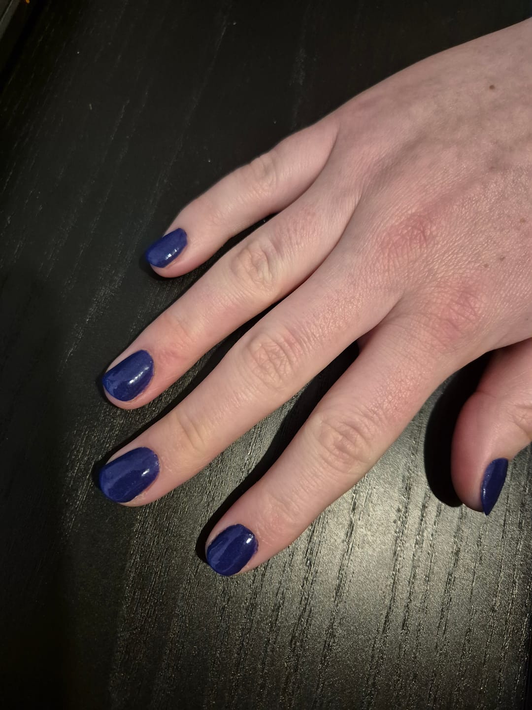 Customer photo review of Sapphire Blue Dipping Powder