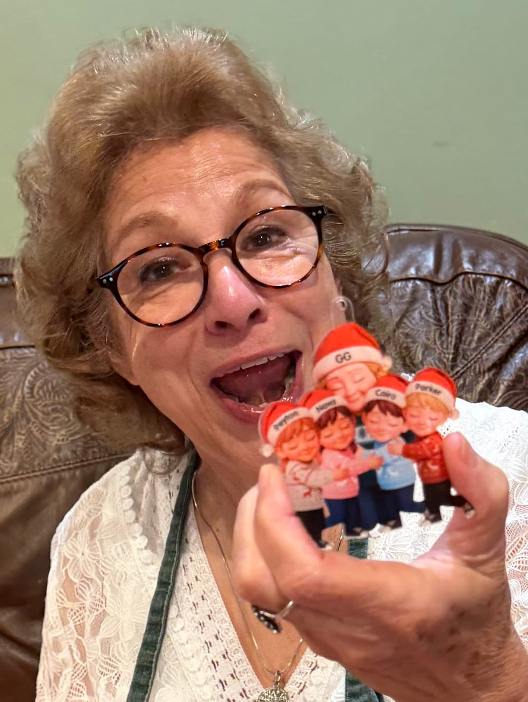 Customer photo review of Grandma Hugging Grandkids - Personalized Acrylic Ornament - Heartwarming Christmas Gift for Grandma, Grandkids