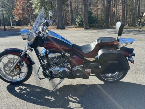 Customer photo review of 40L - Lamellar Raven Extra Large Yamaha Raider Leather Covered Motorcycle Hard Saddlebags