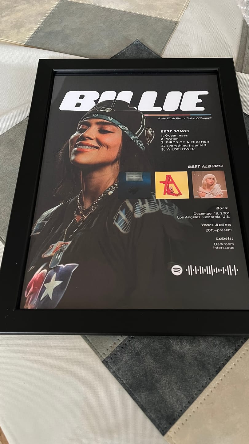 Customer photo review of Billie Eilish - Cuadro Artista #6