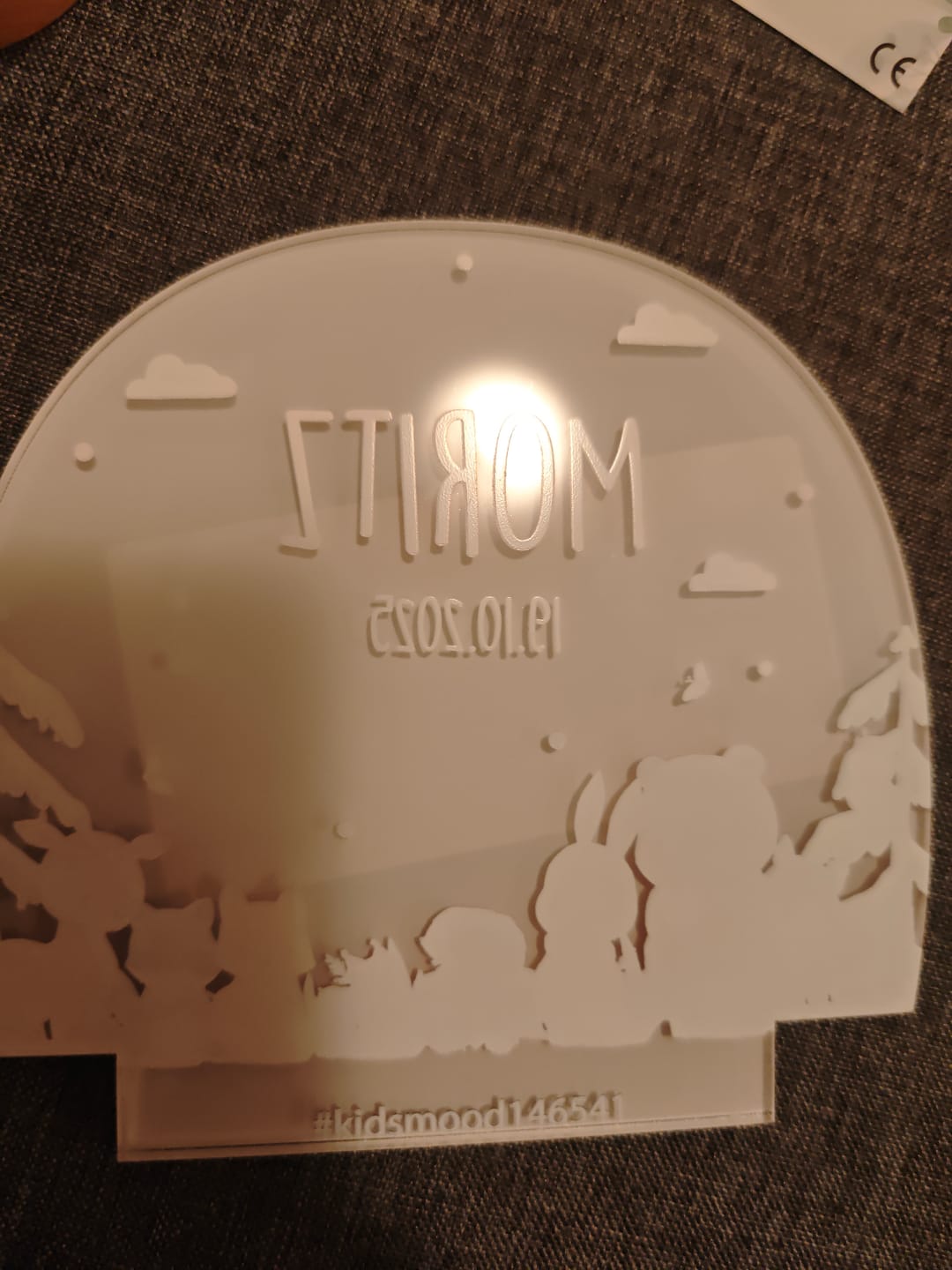 Customer photo review of Nachtlicht Kinder personalisiert - Niedliche Waldtiere
