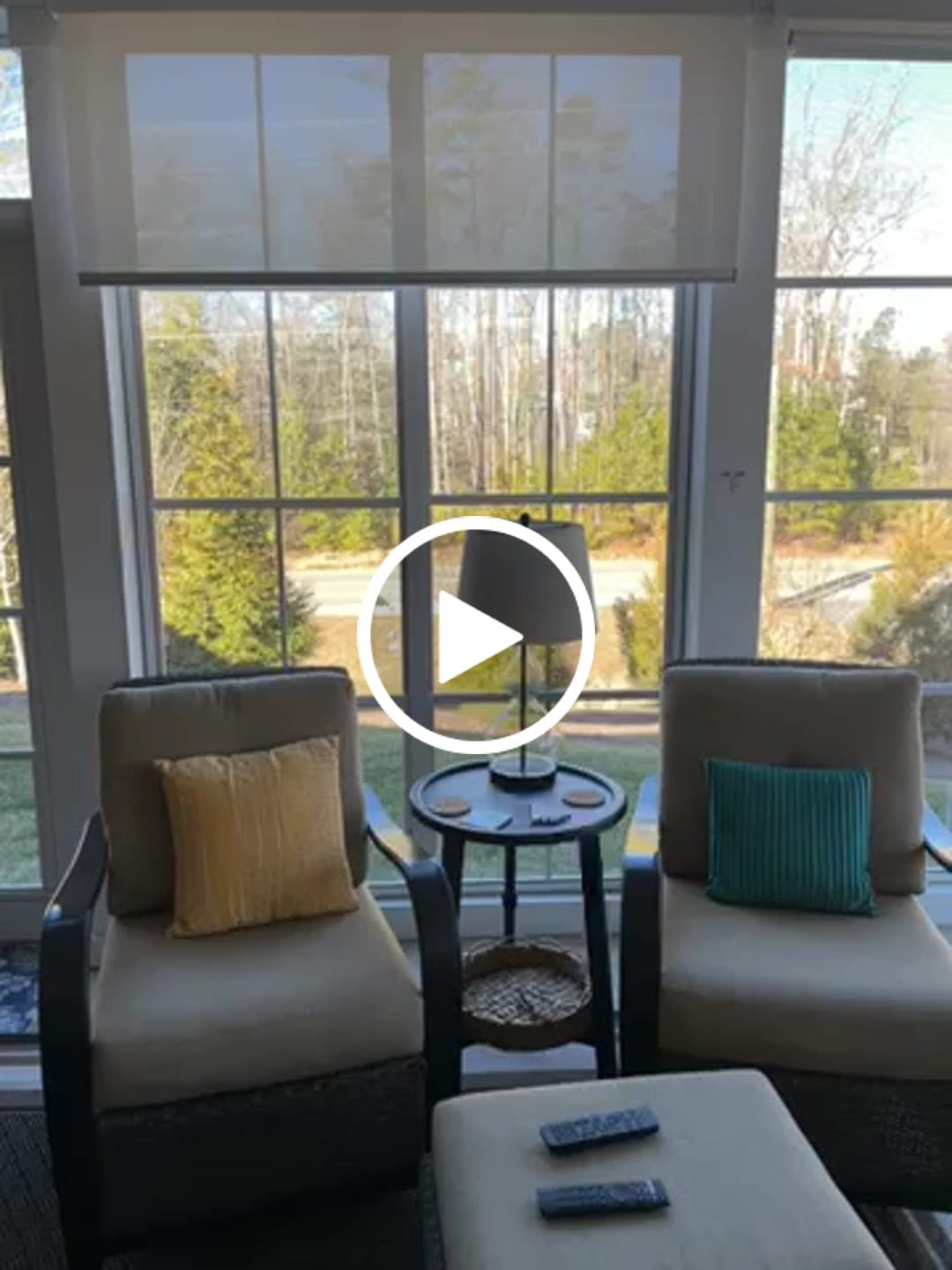 Customer video review of SmartWings Motorized Light Filtering Solar Shades 1%/3%/5% Openness Aventus