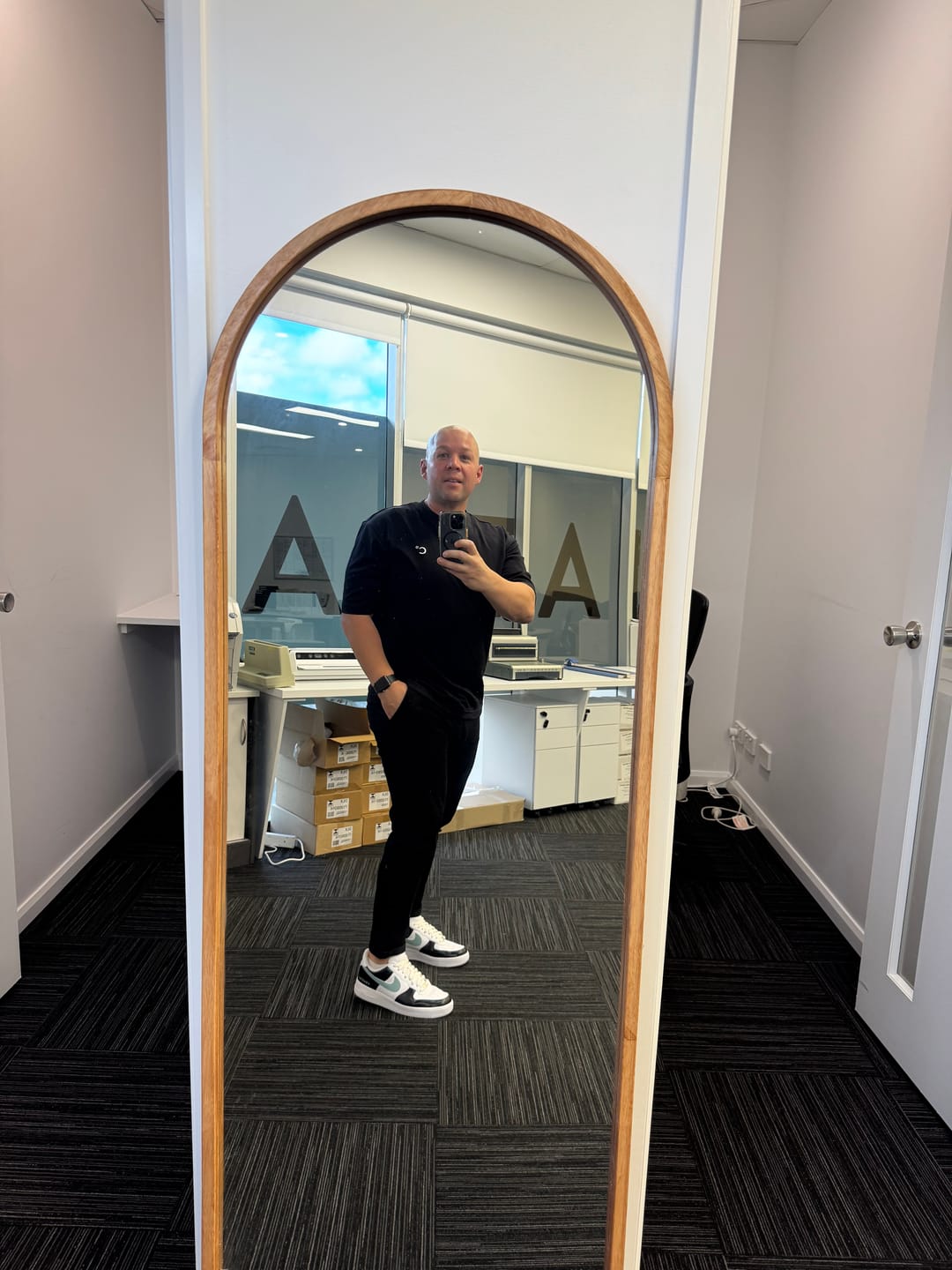Customer photo review of Navy Slim Fit Chino
