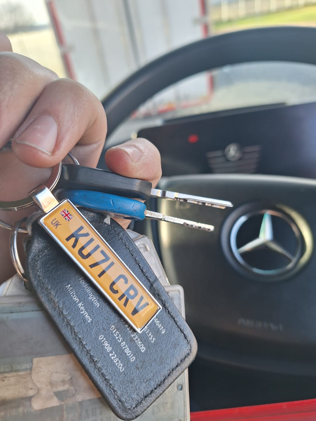 Customer photo review of Personalised Metal Number Plate Keyring