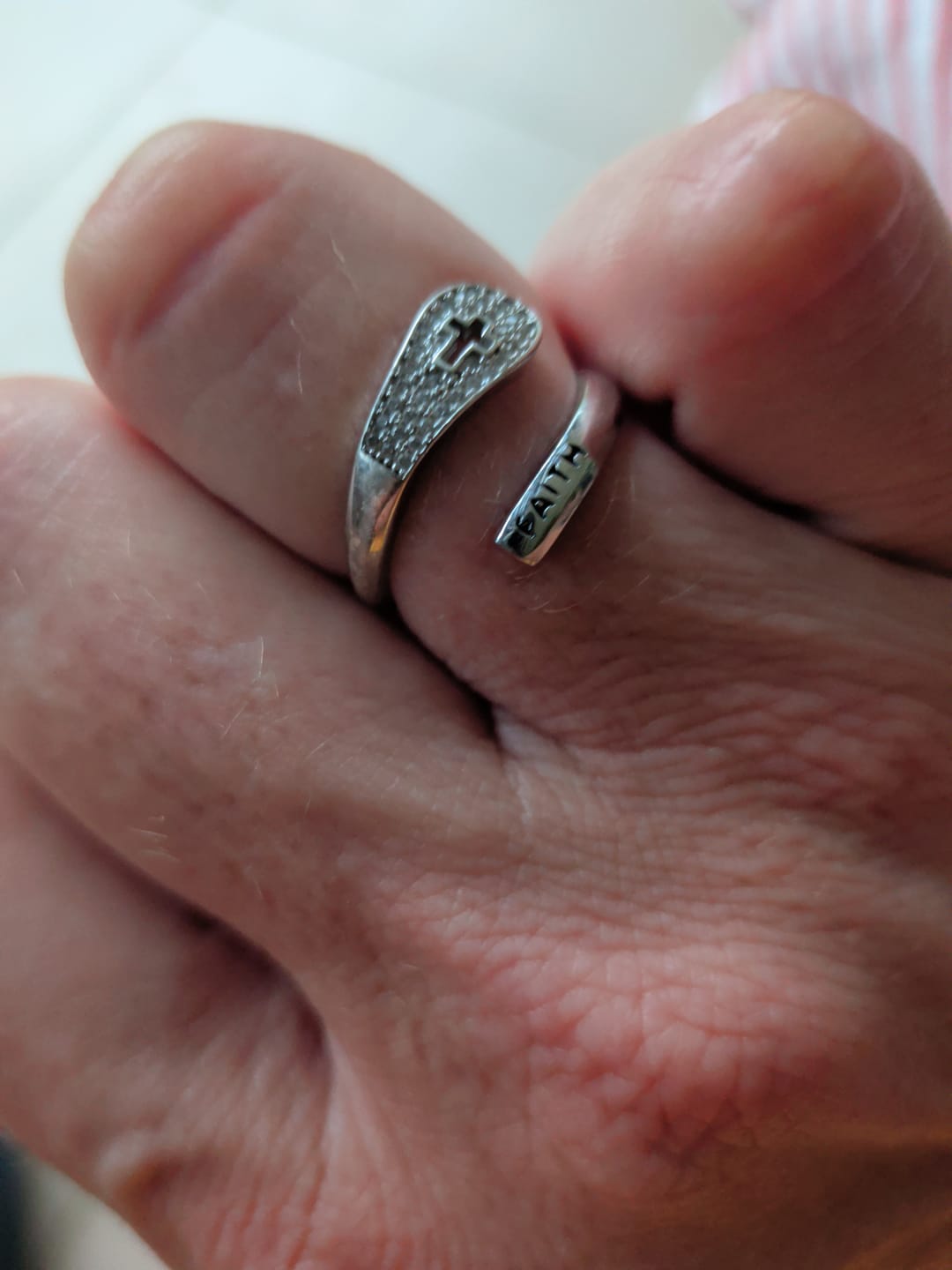 Customer photo review of "FAITH" Handmade Christian Family Ring in Zircon & 925 Sterling Silver (GIFTING OFFER)