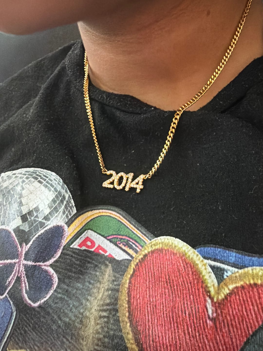 Customer photo review of Iced Year Necklace w/ Cuban Chain