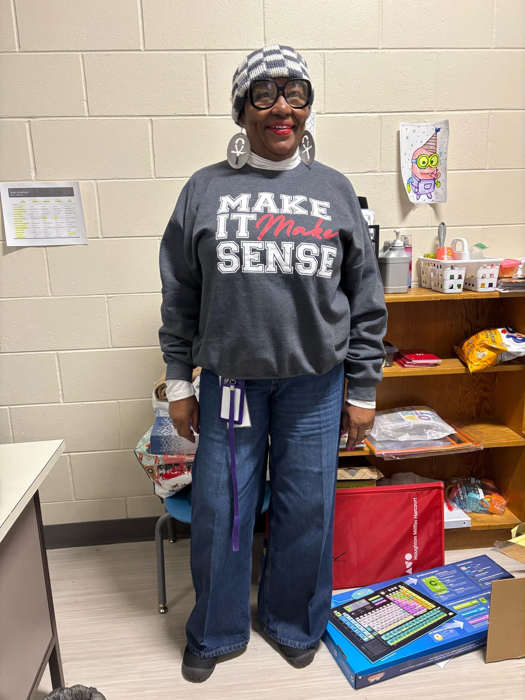 Customer photo review of Make It Make Sense Sweatshirt