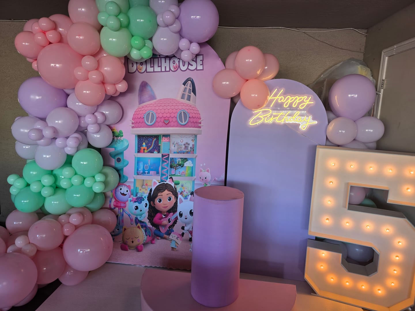 Customer photo review of Custom House Arch Photo Backdrop Cover Theme Double Side Elastic Covers for Girls