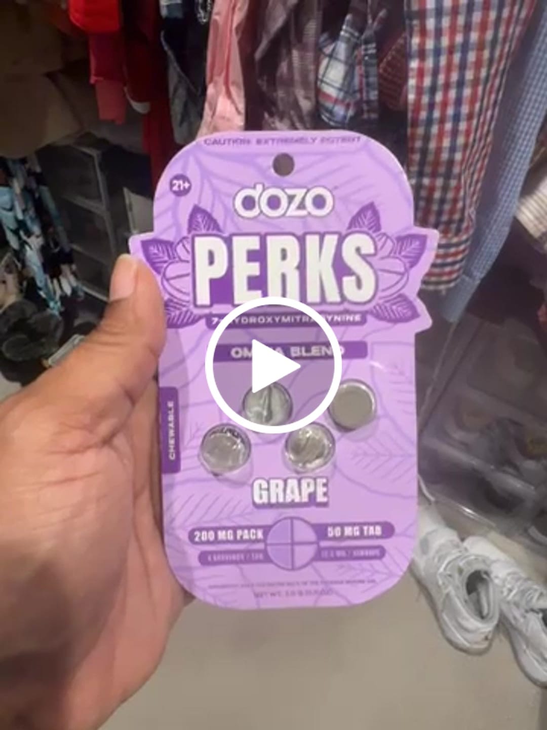 Customer video review of 4ct 50mg Dozo PERKS 7-HYDROXYMITRAGYNINE | GRAPE (EUPHORIA BLEND)