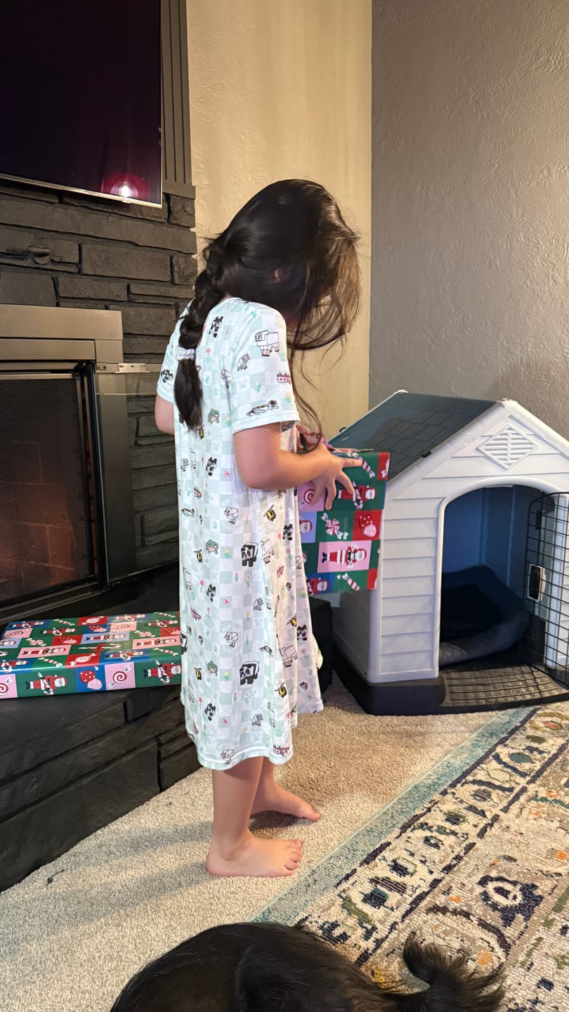 Customer photo review of Minecraft Sleep Repeat Bamboo Girls' Short Sleeve Dress
