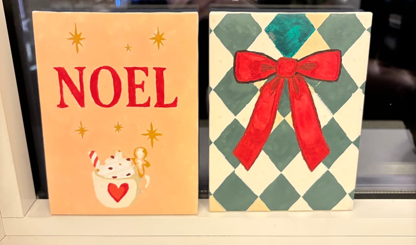 Customer photo review of Malen nach Zahlen – 6 Mini-Gemälde | Frohe Weihnachten-Set