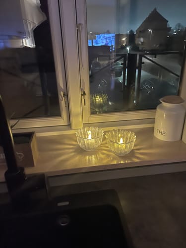 Customer photo review of LED Kronelys 2 stk, Ø 2 x 24 cm Hvid