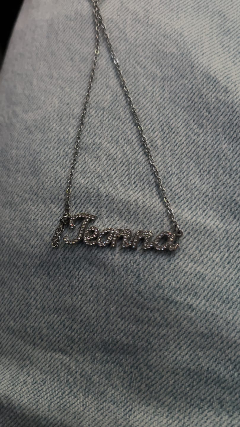 Customer photo review of Iced Name Necklace