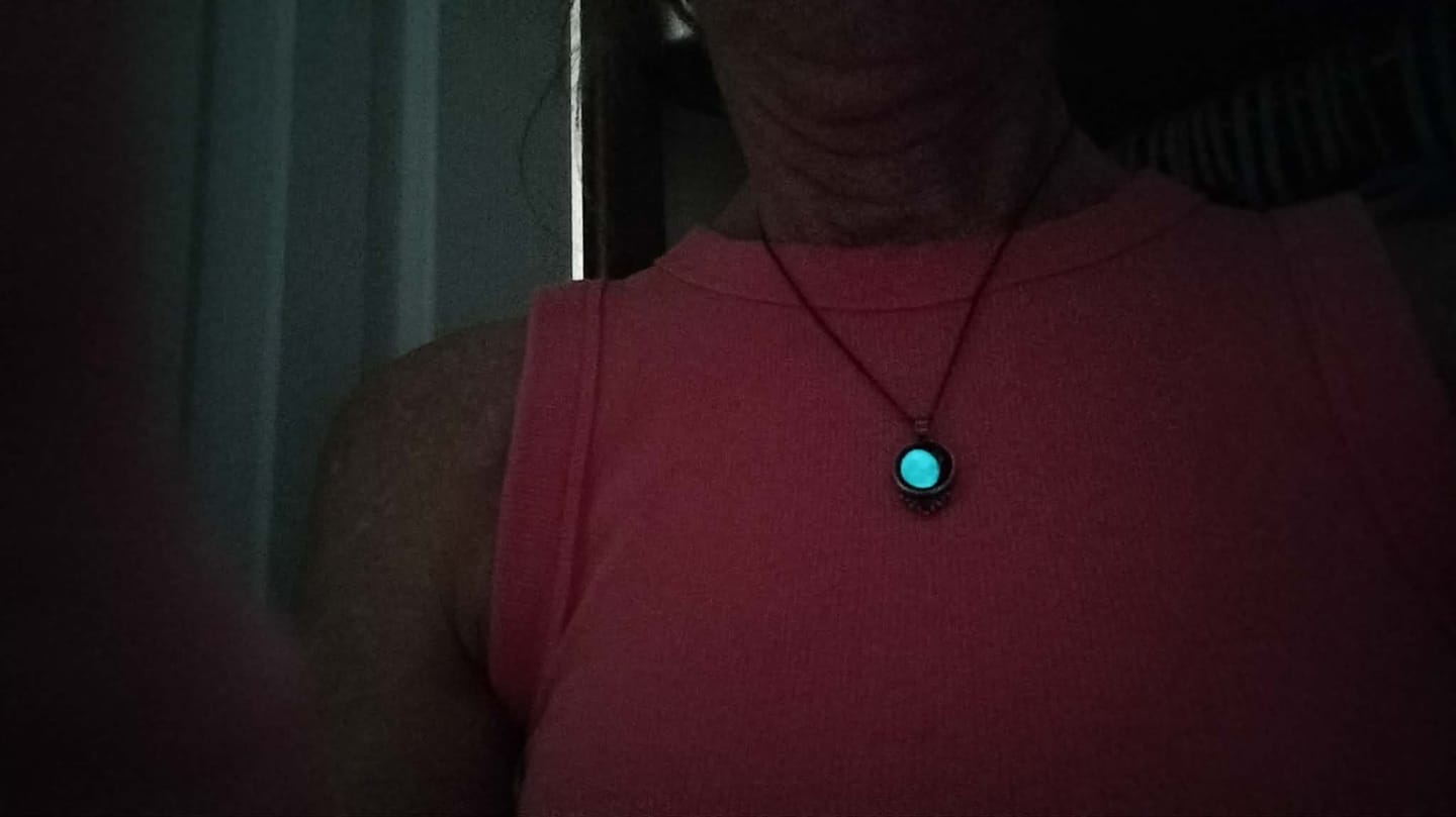 Customer photo review of Classic Pendant Necklace With Black Crystal