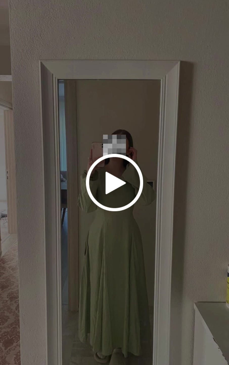 Customer video review of Linen Lace-Up Dress in Sage