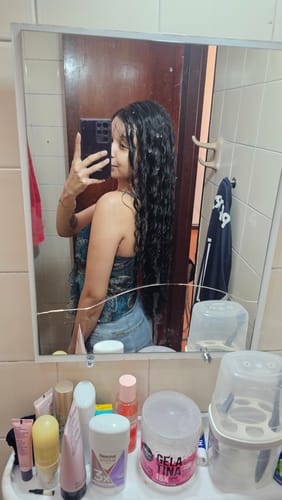 Customer photo review of Lace Front Tela HD Italia Castanho Escuro Cacheada  - Repartição Livre 13x4