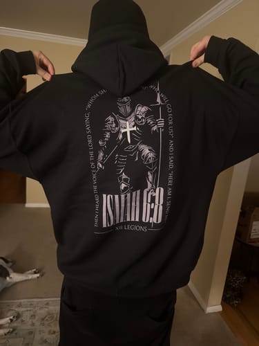 Customer photo review of ISAIAH 6:8 Hoodie