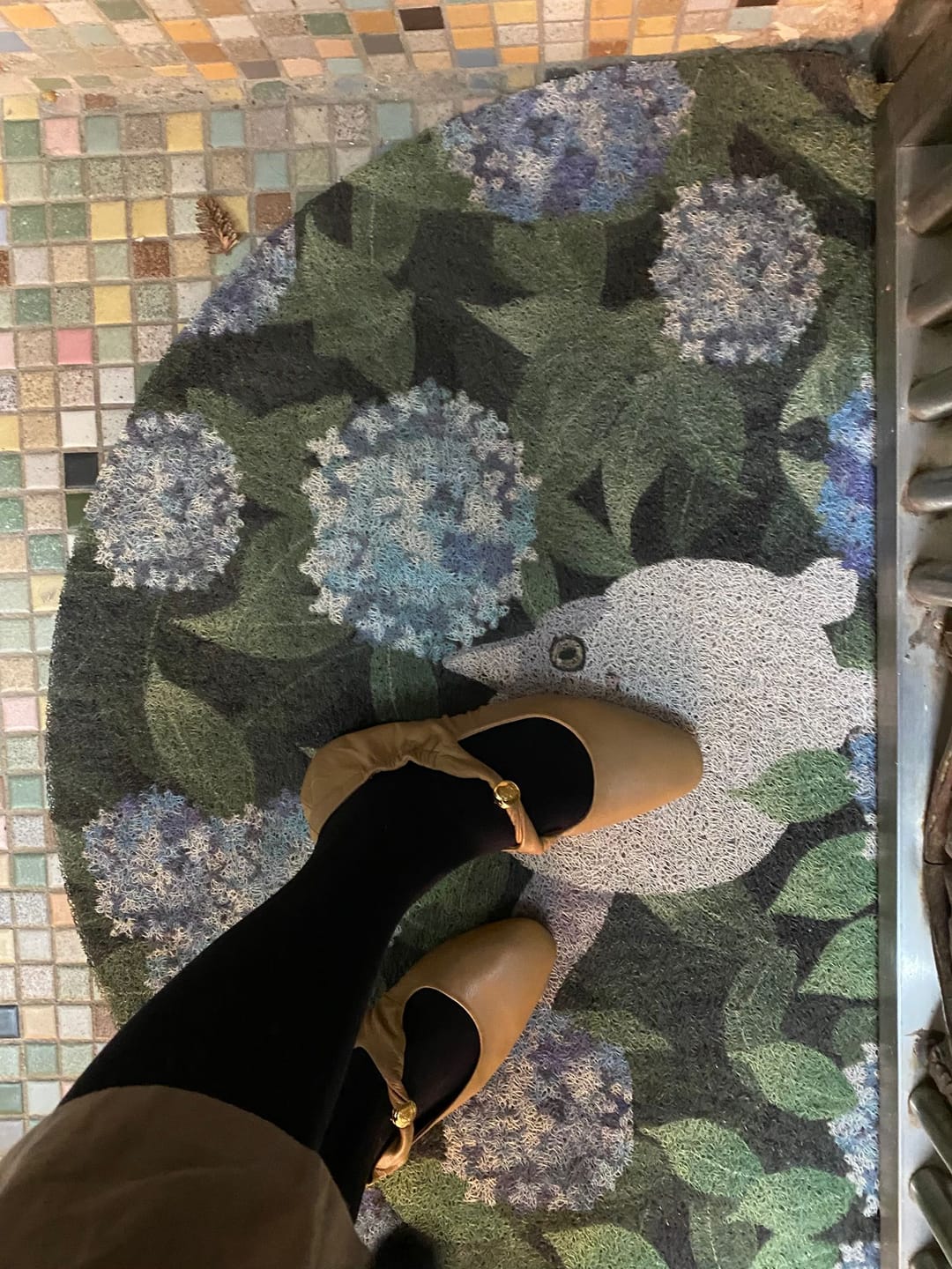Customer photo review of Eileen||  Round Toe Gold Bead Embellished Leather Flats