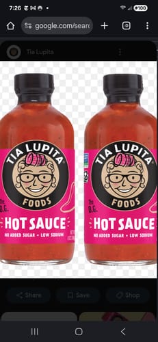 Customer photo review of Tia Lupita Hot Sauce