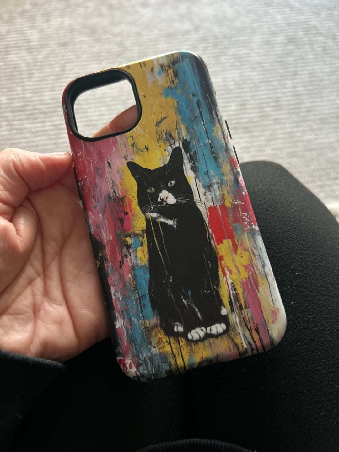 Customer photo review of Custom Pet iPhone Case – Abstract Art