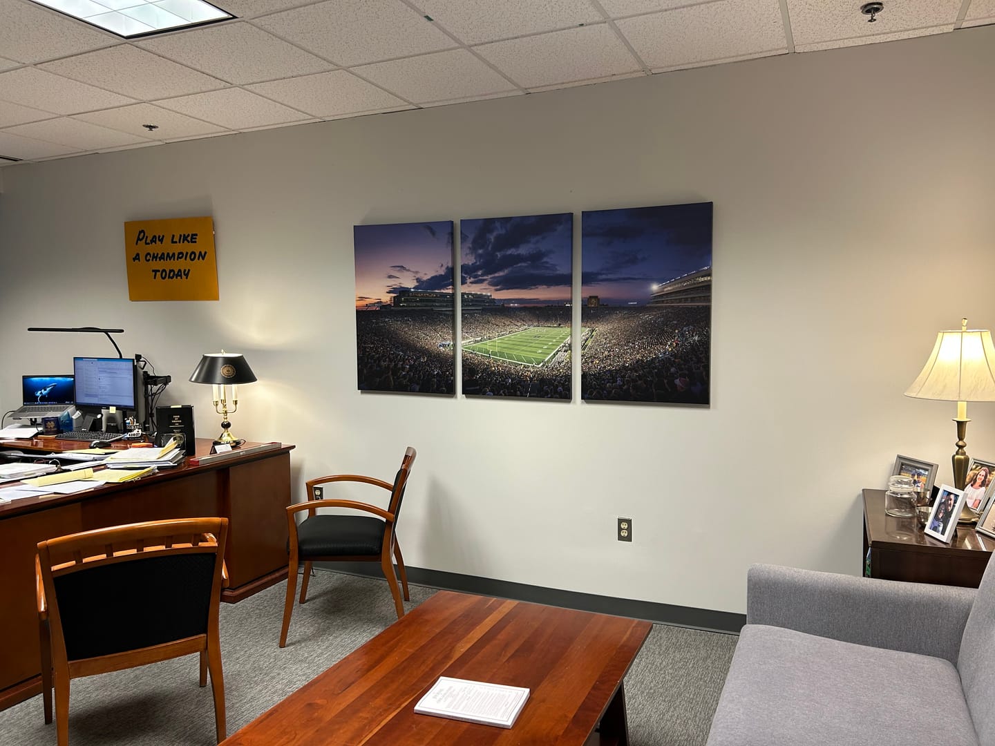 Customer photo review of Notre Dame Fighting Irish Football Team Print - Notre Dame Stadium Wall Art Canvas Print