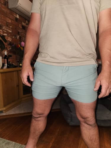 Customer photo review of Ultra-Stretch 5" Chino Shorts - Green