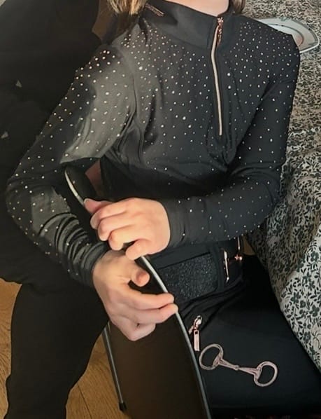 Customer photo review of KYLIE - BASE LAYER LONG SLEEVE | BLACK ROSE GOLD CRYSTAL