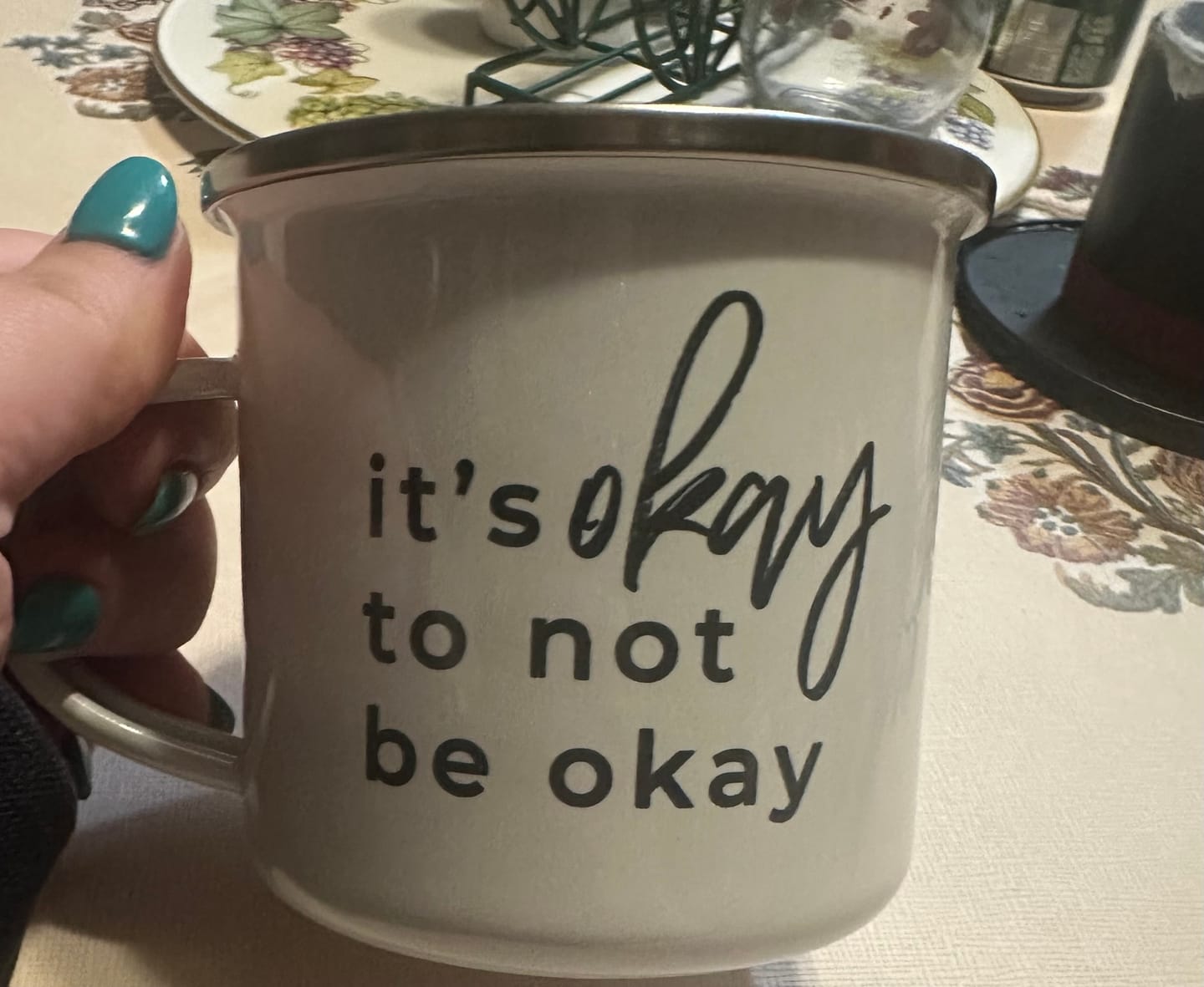 Customer photo review of It's okay to not be okay Campfire Mug