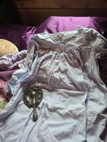 Customer photo review of Peri Heritage Cotton Flannel Embroidery Long Nightgown