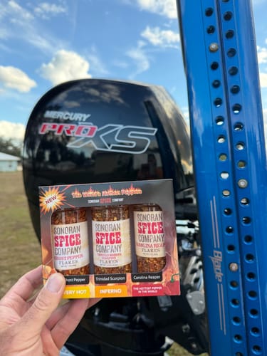 Customer photo review of World's Hottest Pepper Flakes Spice Gift Box
