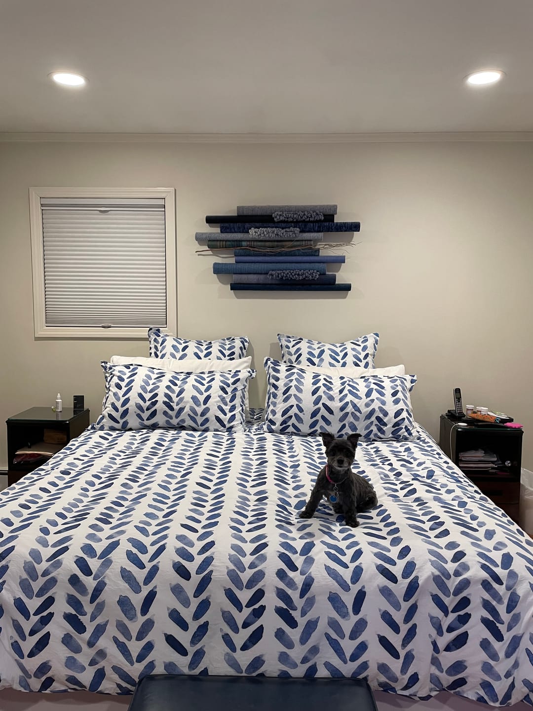 Customer photo review of Blue Brush Sham - Blue & White