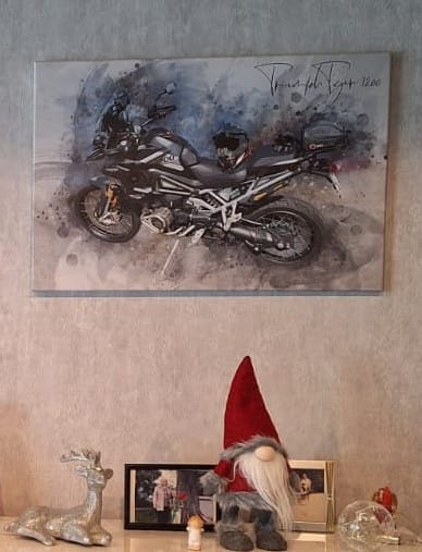 Customer photo review of Dein Motorroad als Aquarell Poster | Geschenk für Motorradfahrer