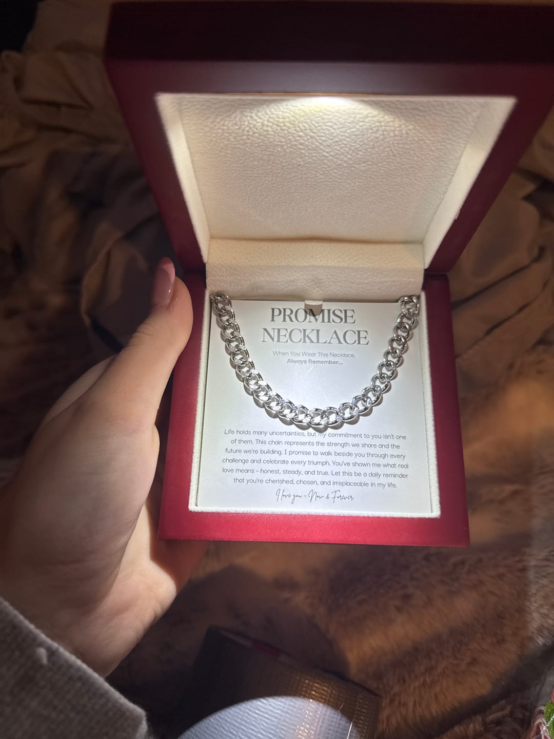 Customer photo review of Sterling Silver Promise Necklace