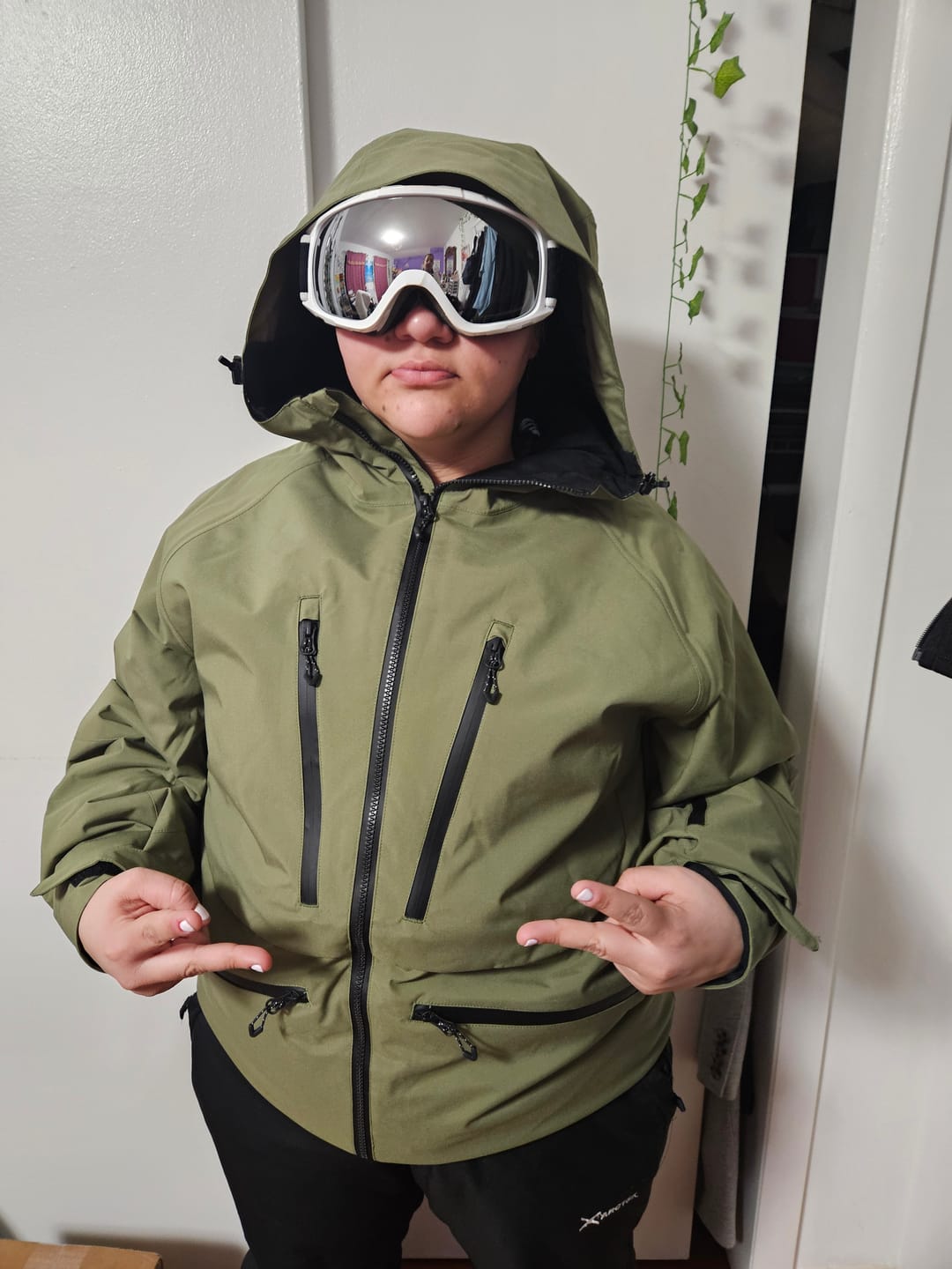 Customer photo review of Women's Pink Multifunctional Waterproof Insulated Snow Jacket