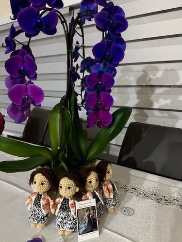 Customer photo review of Dolly® Personalized Crochet Doll with Photo Card